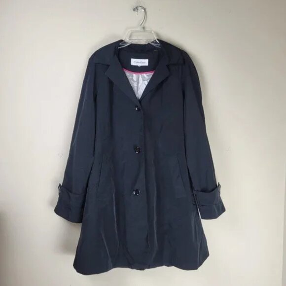 Calvin Klein Black Trench Coat - Picture 2 of 15